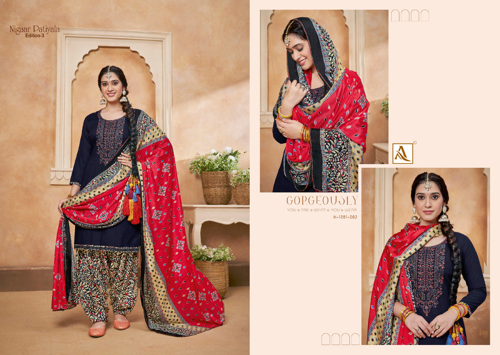 alok suit nigaar patiyala 3 viscose elegant salwar suit catalog