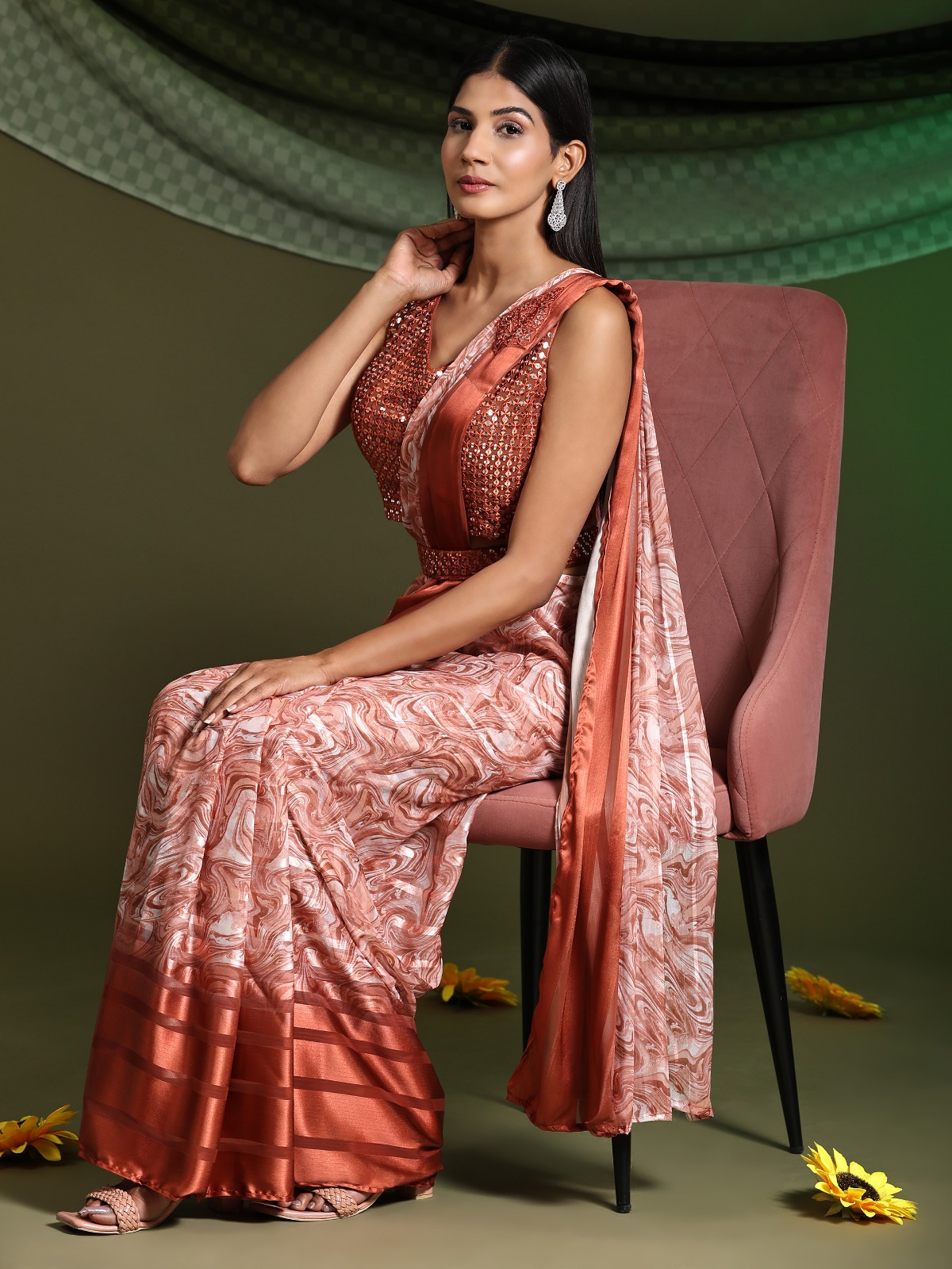 amoha trendz d no 1016353 silk satin catchy look saree catalog