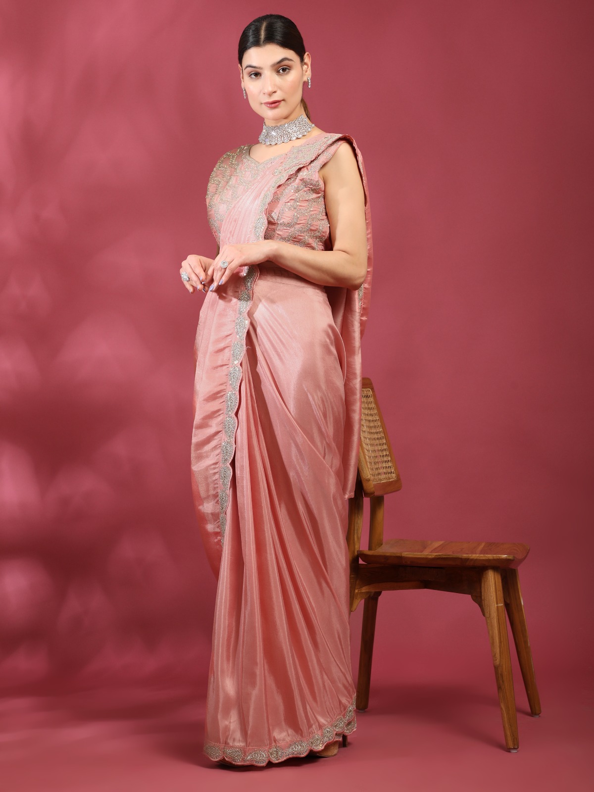 amoha trendz d no 243 silk satin gorgeous look saree catalog