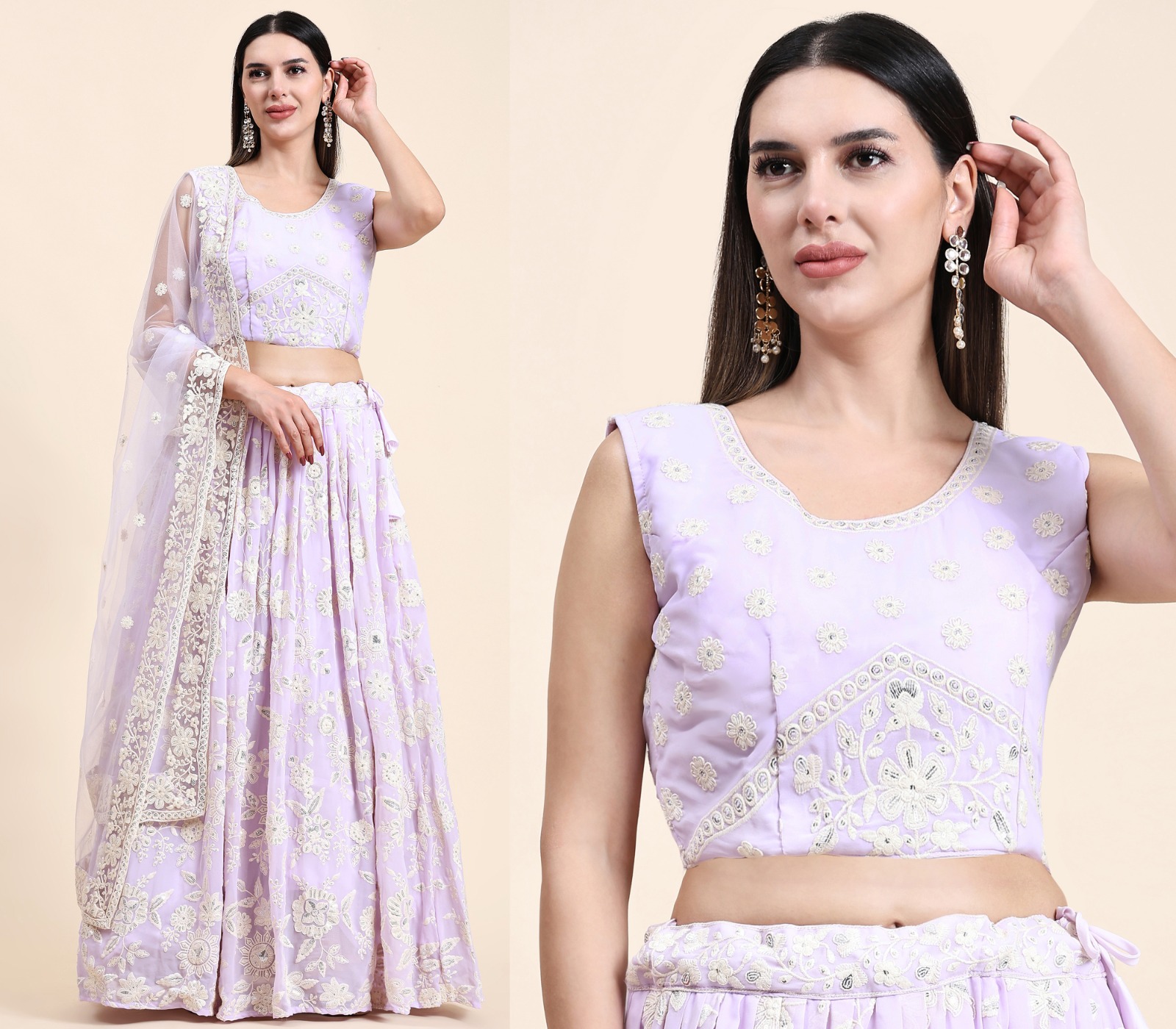 amoha trendz d no c 1944 viscose new and modern look top lehenga with dupatta crop top catalog