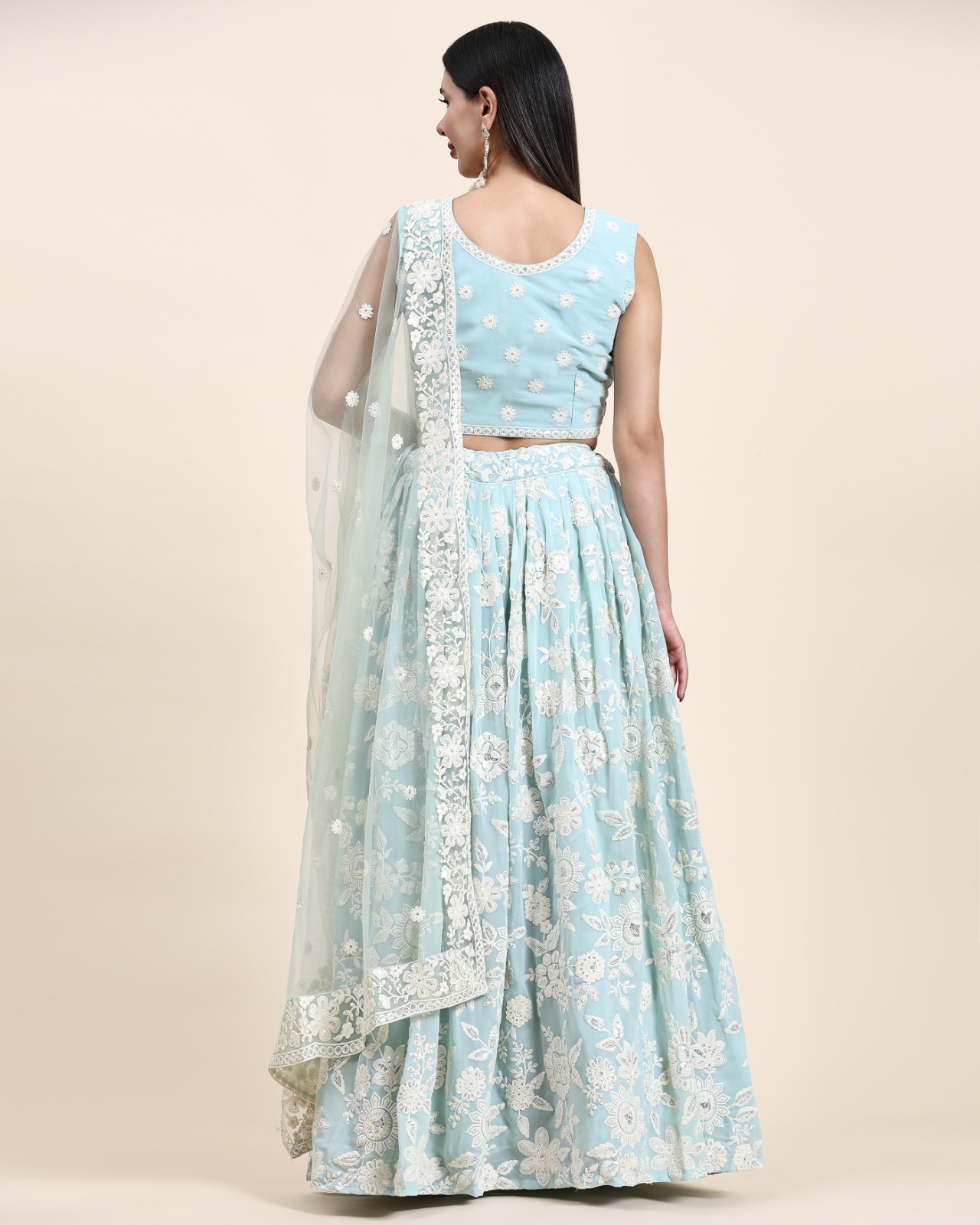 amoha trendz d no c 1944 viscose new and modern look top lehenga with dupatta crop top catalog