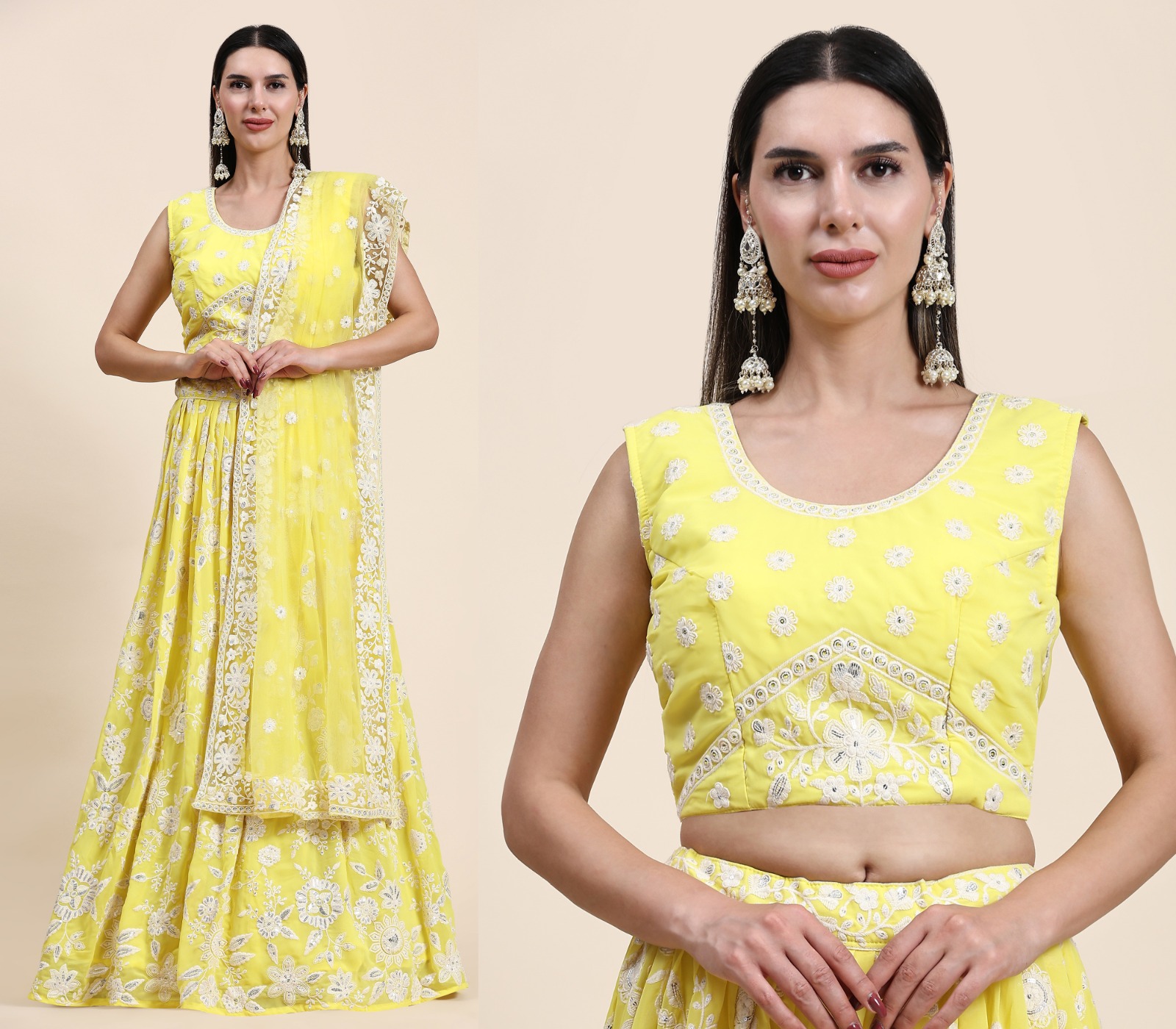 amoha trendz d no c 1944 viscose new and modern look top lehenga with dupatta crop top catalog