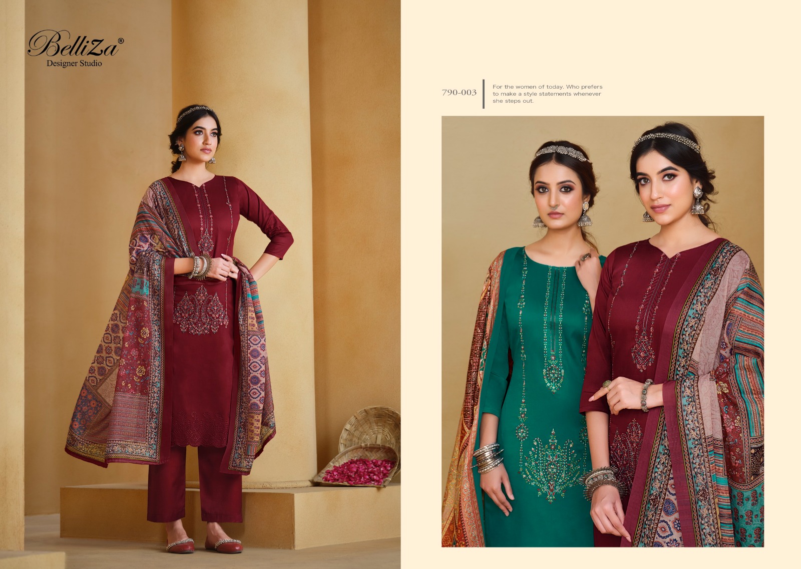 beliza designer studio jashn e ishq jam decent embroidery look salwar suit catalog