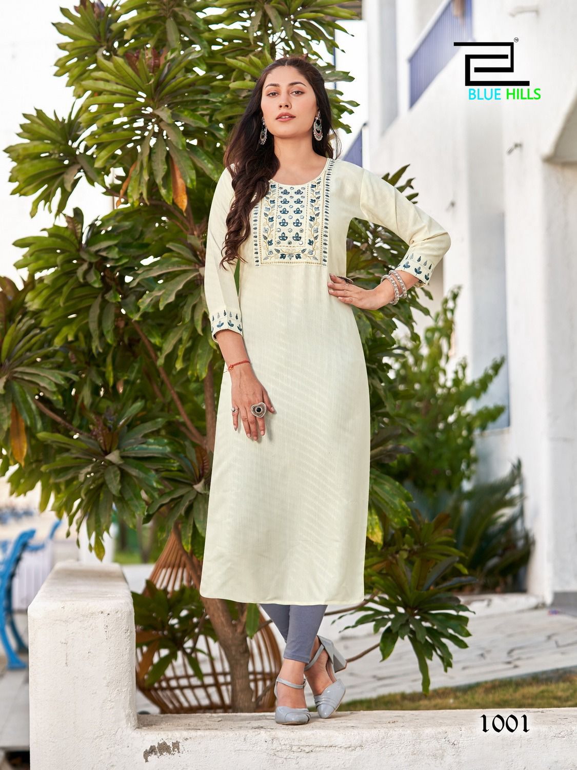 Blue hills solid vol 15 rayon decent look kurti catalog