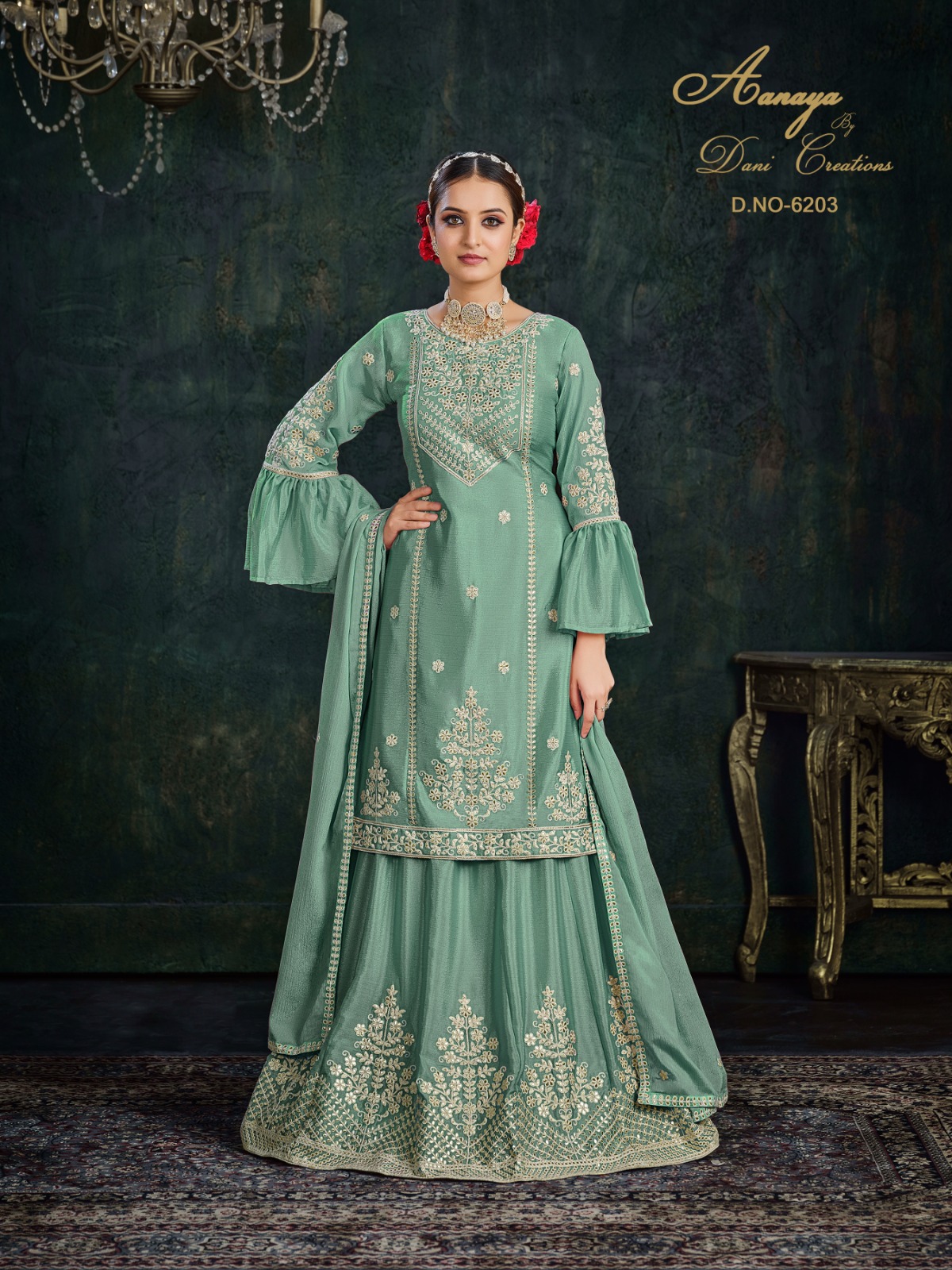 dani aanay vol 162 6200 series chinnon grace ful look salwar suit catalog