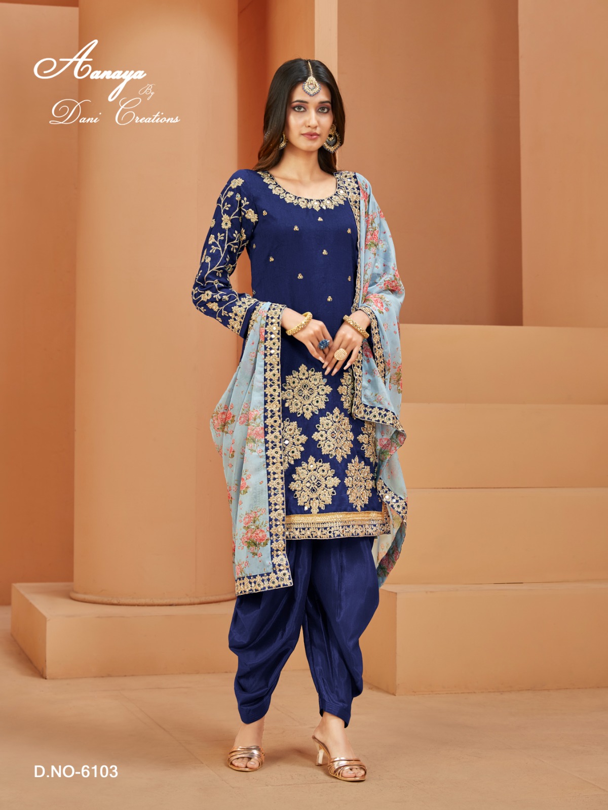 dani aanaya 6100 series vol 161 art silk catchy look salwar suit catalog