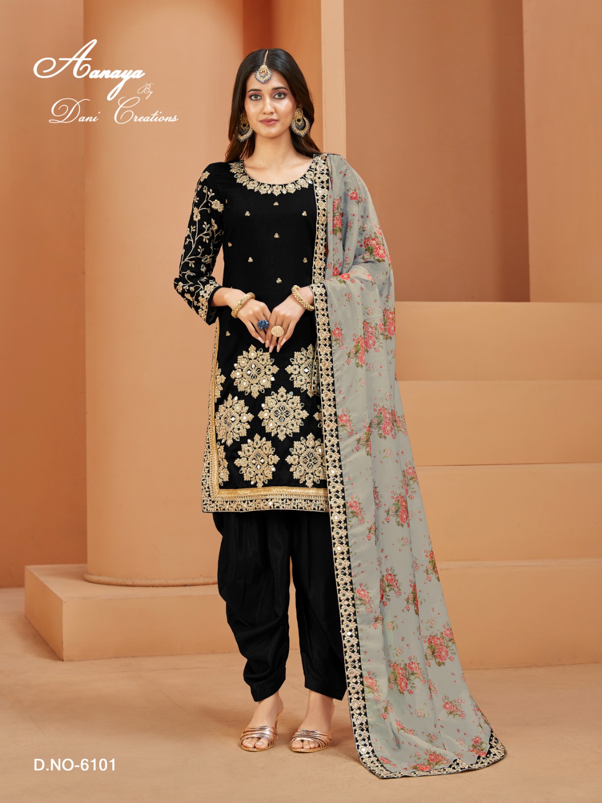 dani aanaya 6100 series vol 161 art silk catchy look salwar suit catalog