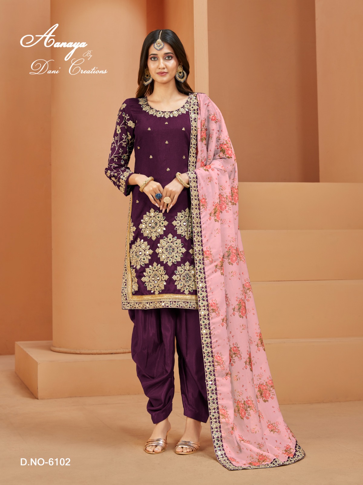 dani aanaya 6100 series vol 161 art silk catchy look salwar suit catalog