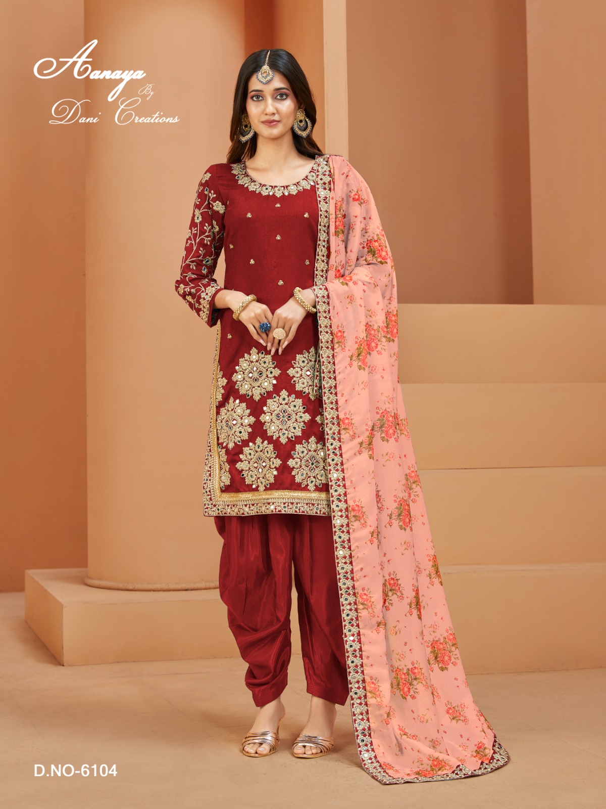 dani aanaya 6100 series vol 161 art silk catchy look salwar suit catalog