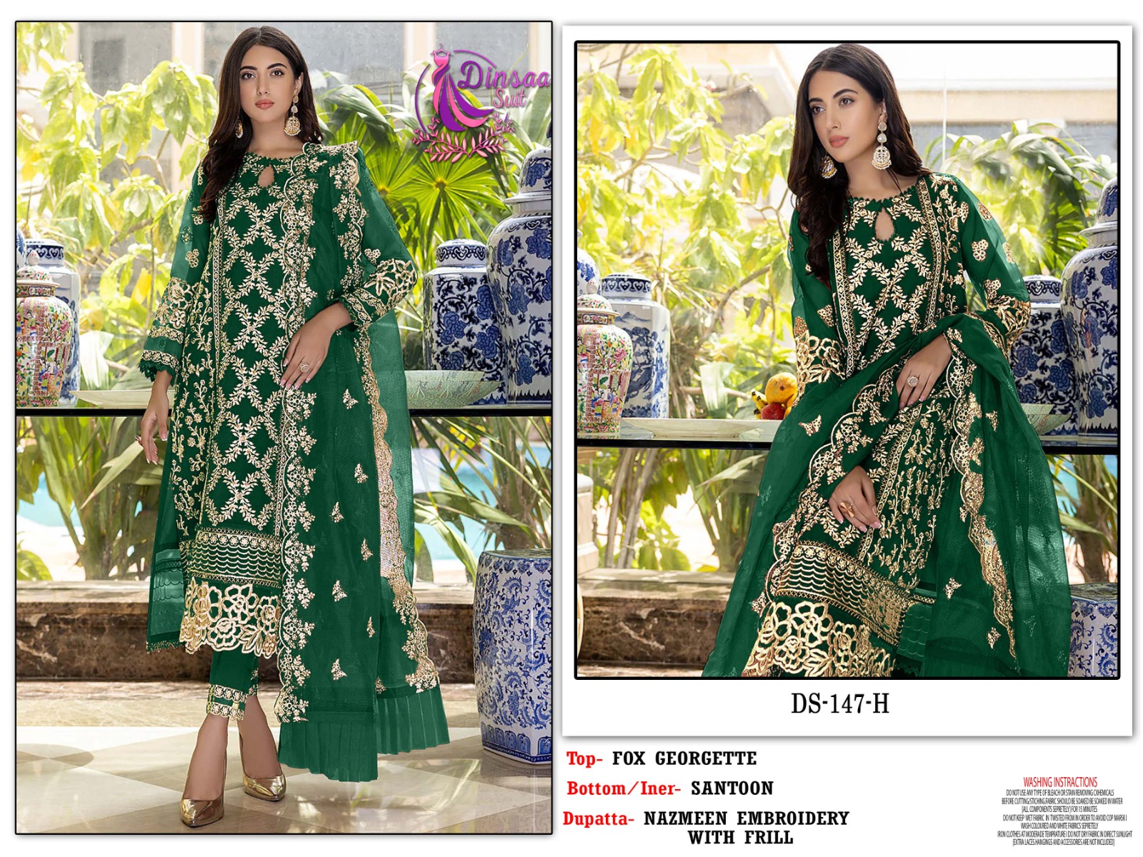 dinsaa suit dinsaa suit d no 147  e f g h georgette regal look salwar suit catalog