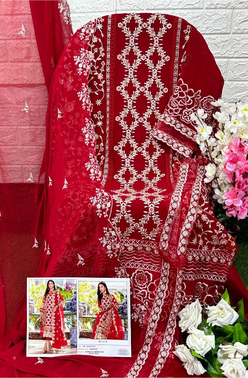 dinsaa suit dinsaa suit d no 147  e f g h georgette regal look salwar suit catalog