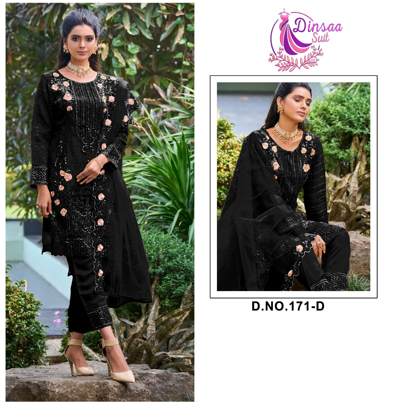 dinsaa suit dinsaa suit d no 171 a b c d organza greceful look salwar suit catalog