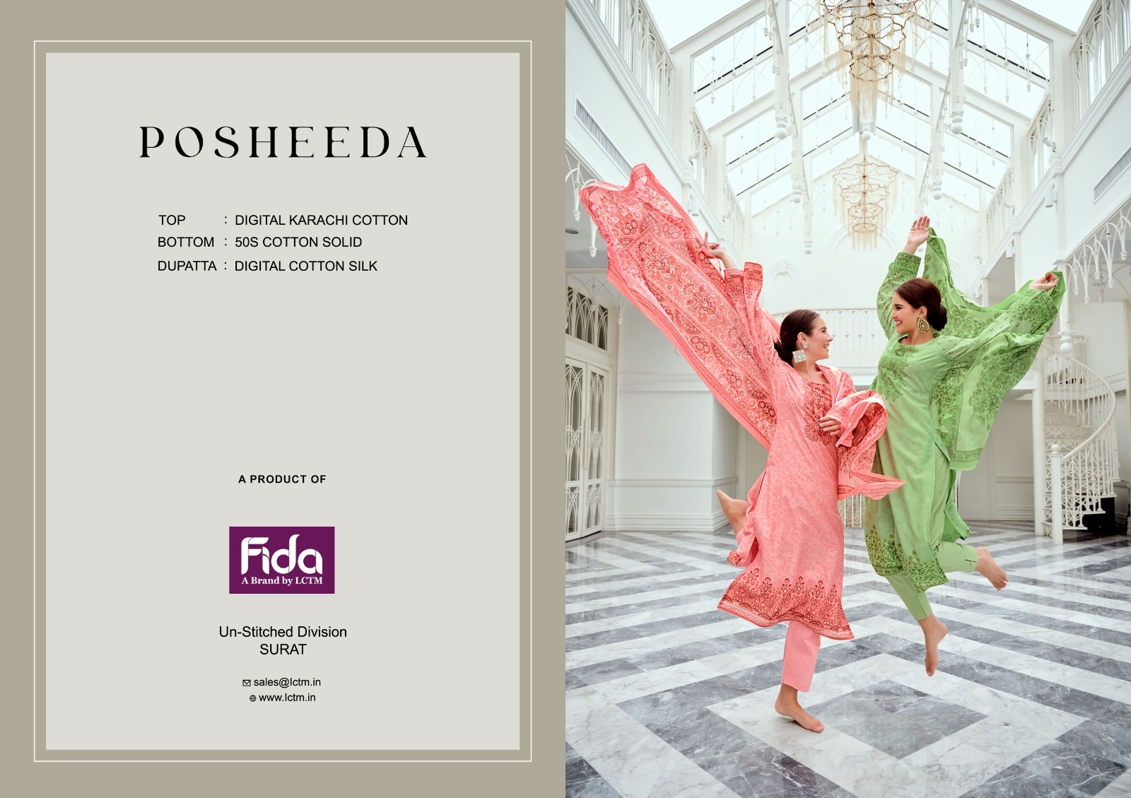 fida posheeda cotton decent look salwar suit catalog