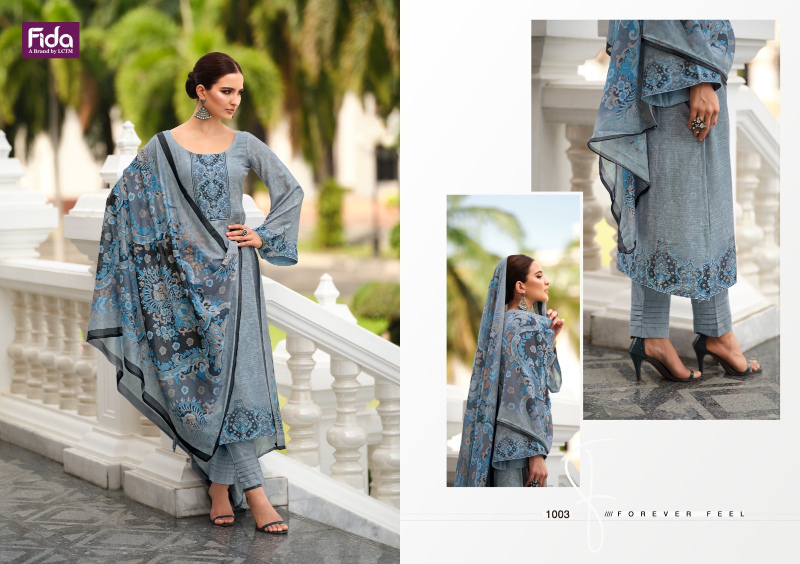 Fida ruhi munner cotton linen exclusive look salwar suit catalog