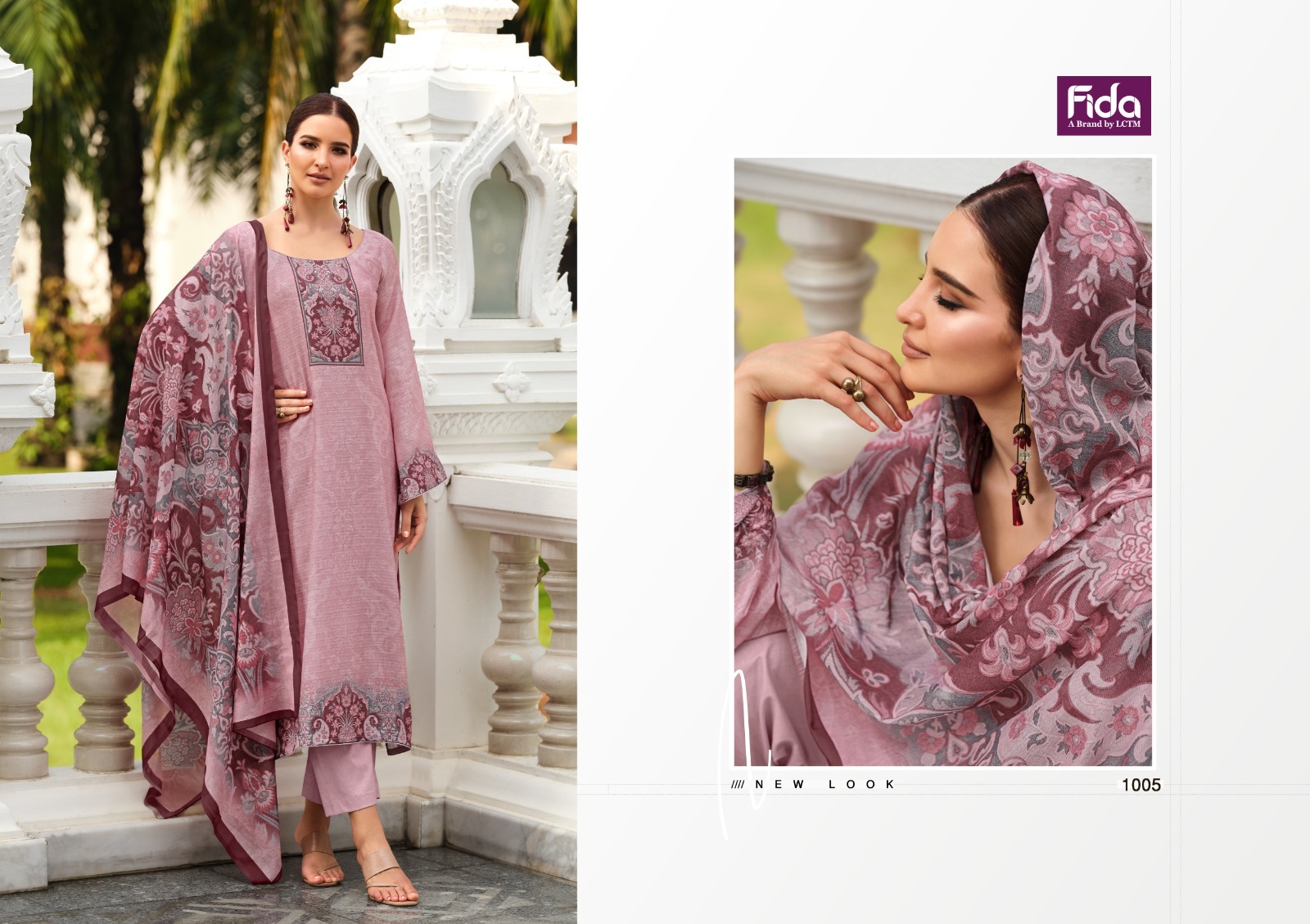 Fida ruhi munner cotton linen exclusive look salwar suit catalog