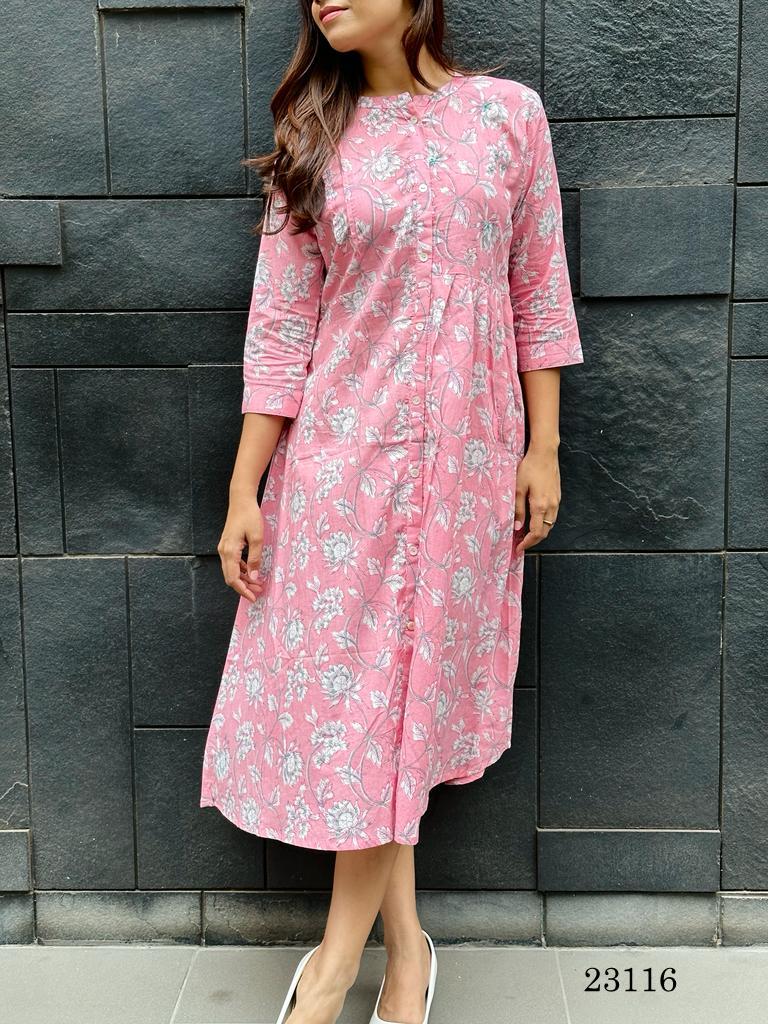 indira indira d no 23116 Pure Cotton decent look kurti size set