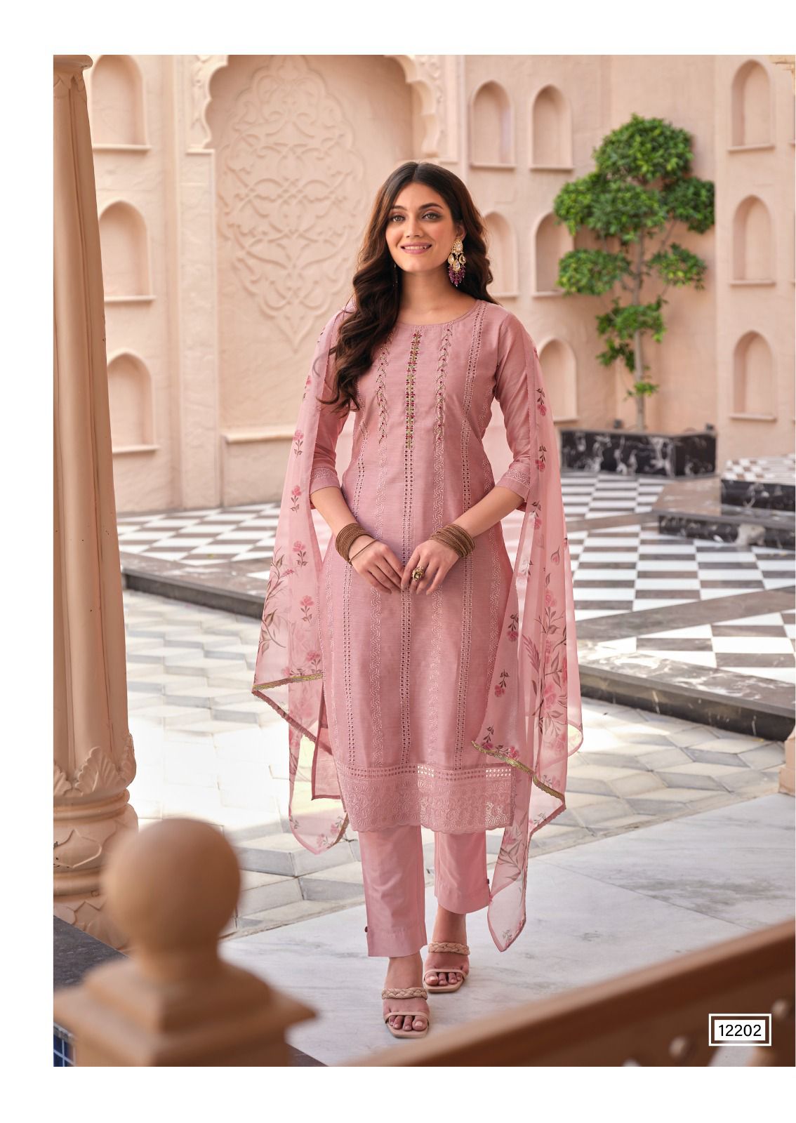 lily and lali lucknowi chanderi silk gorgeous look top bottom with dupatta catalog