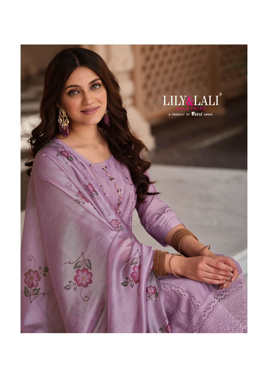 lily and lali lucknowi chanderi silk gorgeous look top bottom with dupatta catalog