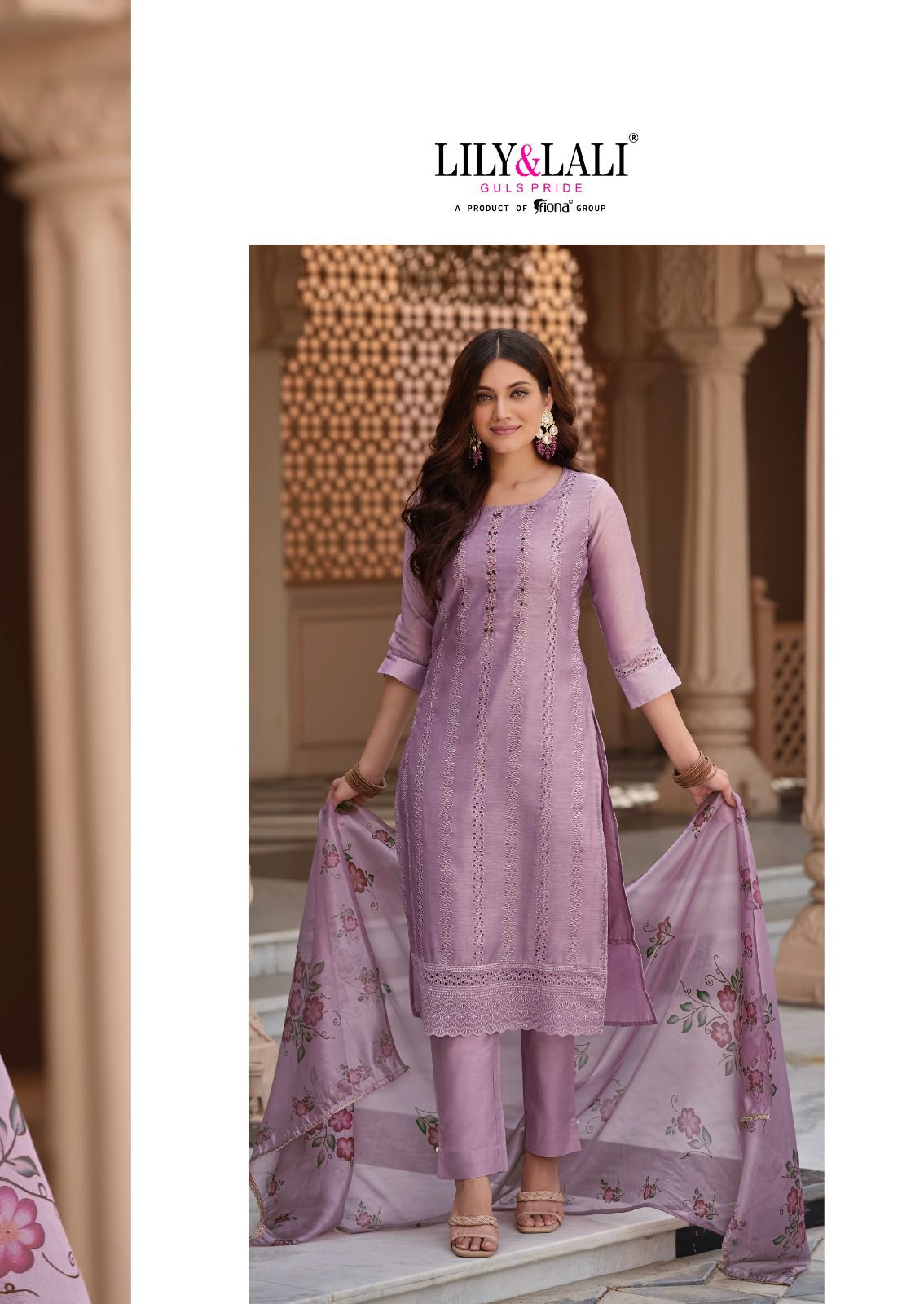 lily and lali lucknowi chanderi silk gorgeous look top bottom with dupatta catalog