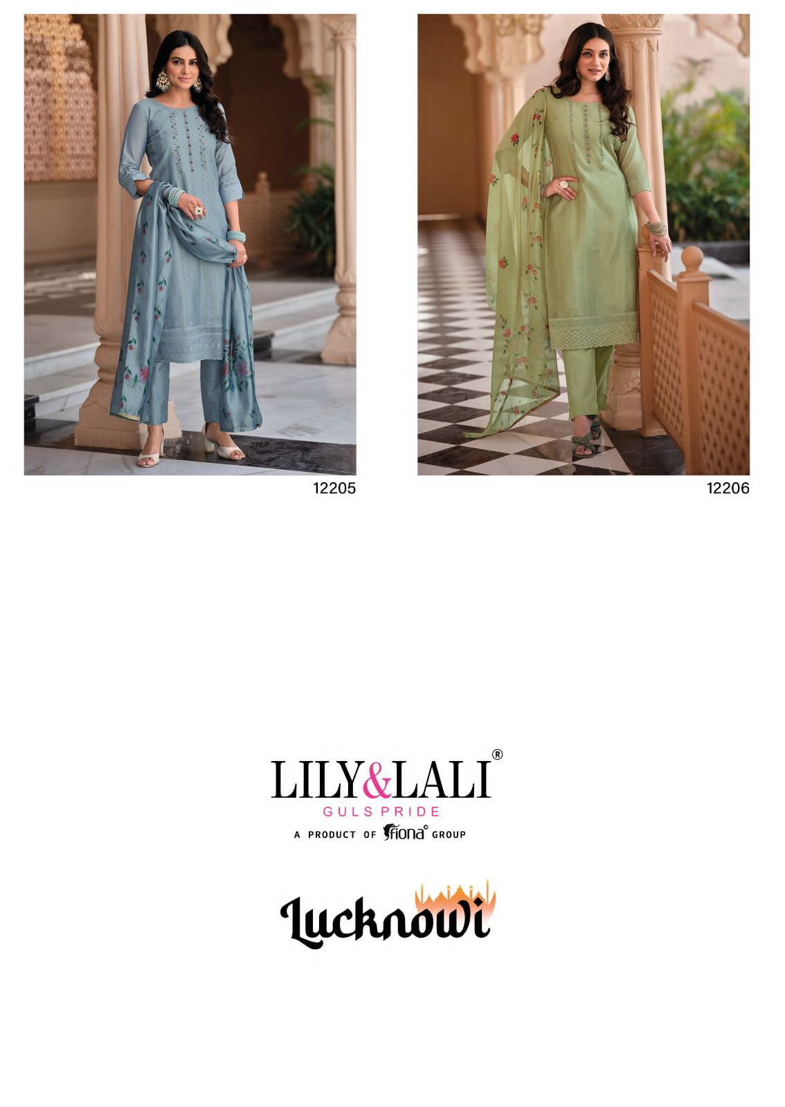 lily and lali lucknowi chanderi silk gorgeous look top bottom with dupatta catalog