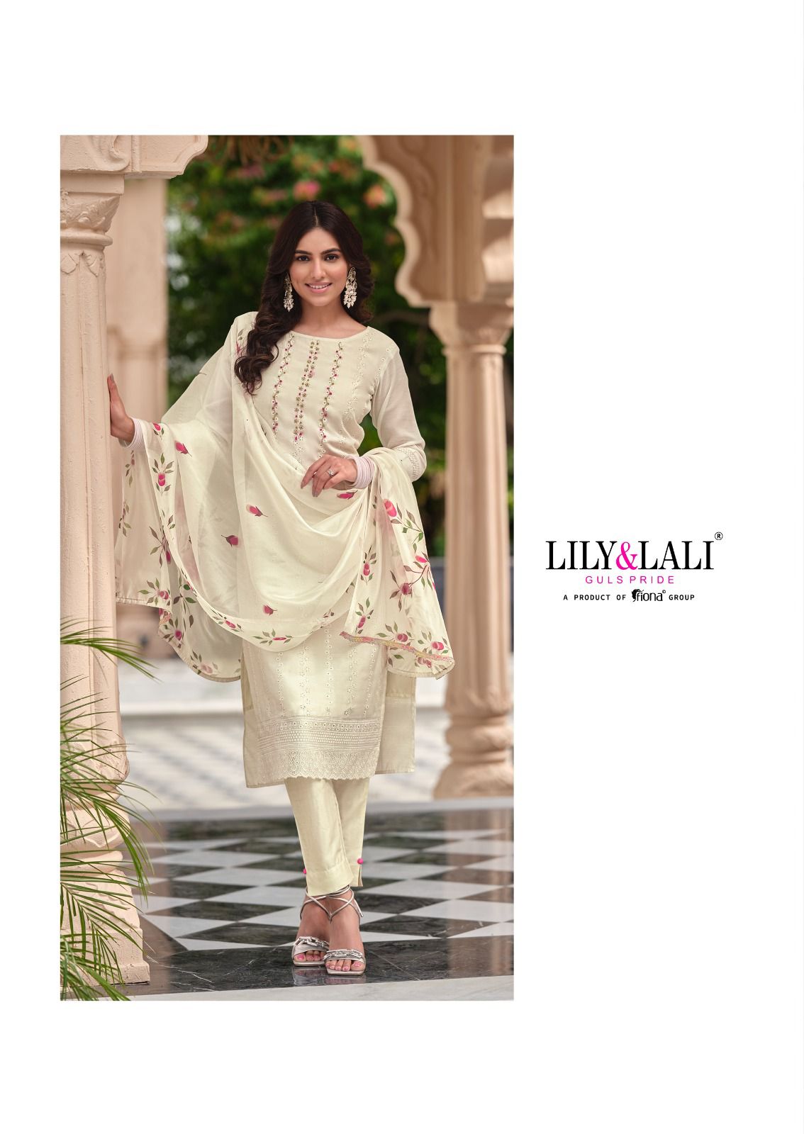 lily and lali lucknowi chanderi silk gorgeous look top bottom with dupatta catalog