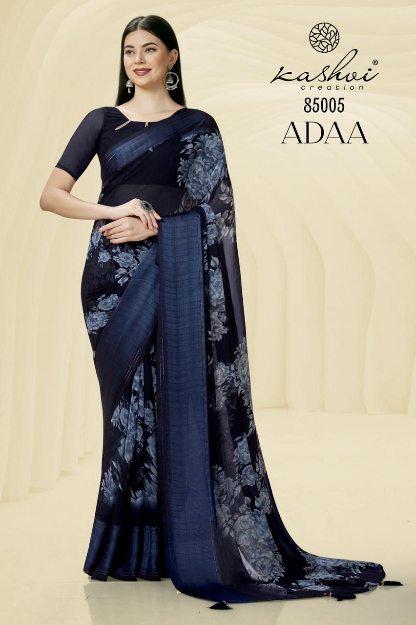 lt kashvi creation adaa georgette grace ful look saree catalog