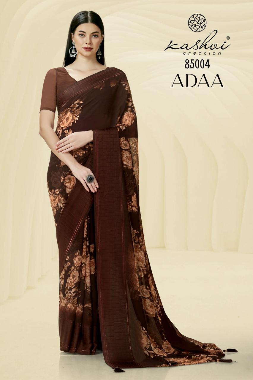 lt kashvi creation adaa georgette grace ful look saree catalog