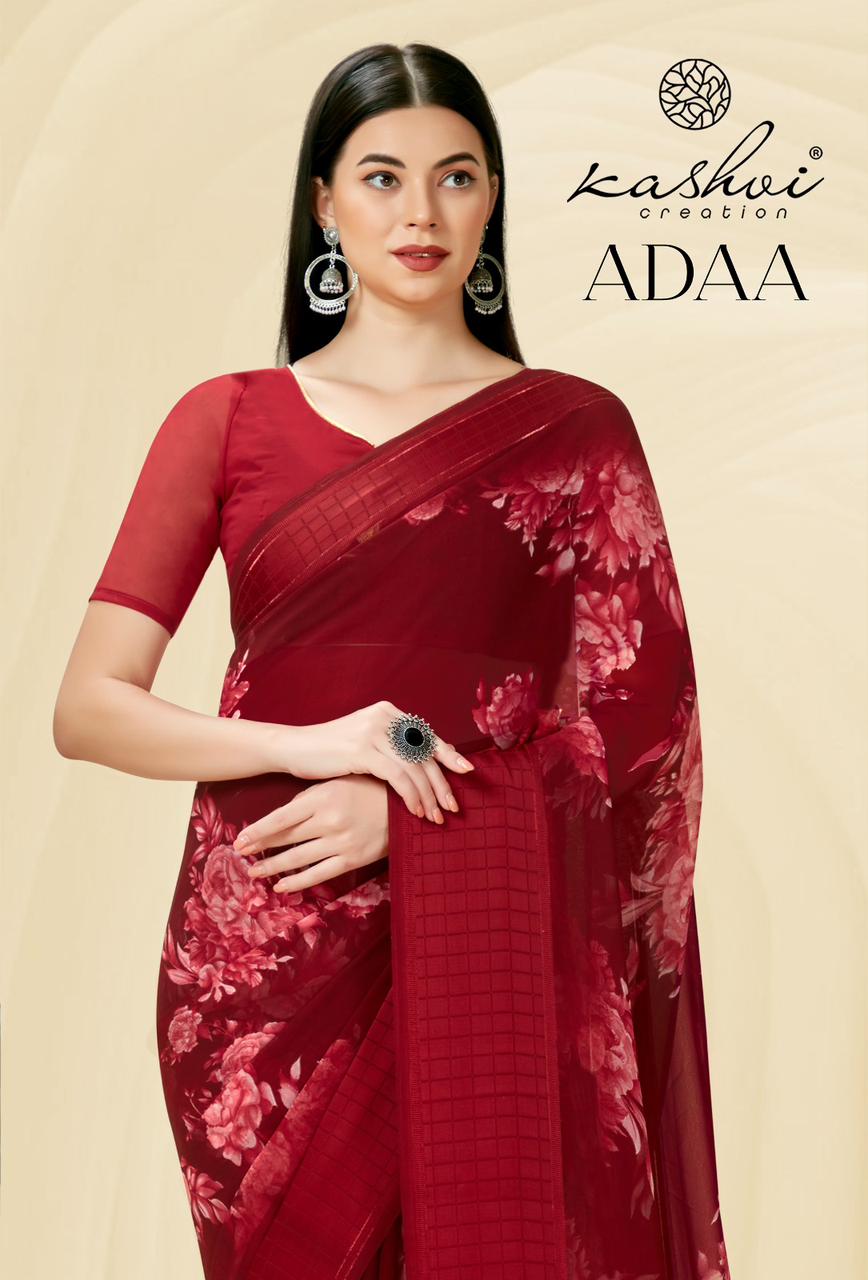 lt kashvi creation adaa georgette grace ful look saree catalog