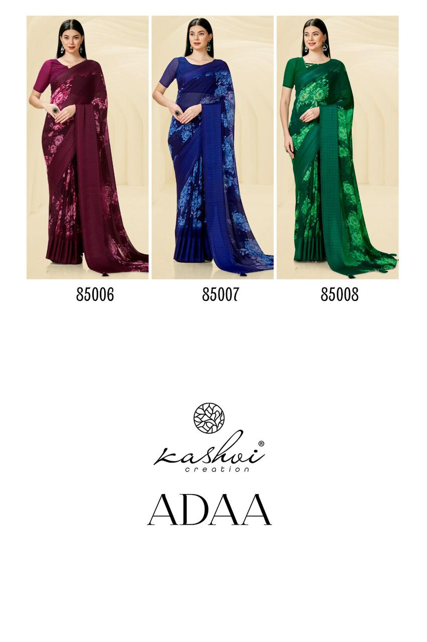 lt kashvi creation adaa georgette grace ful look saree catalog