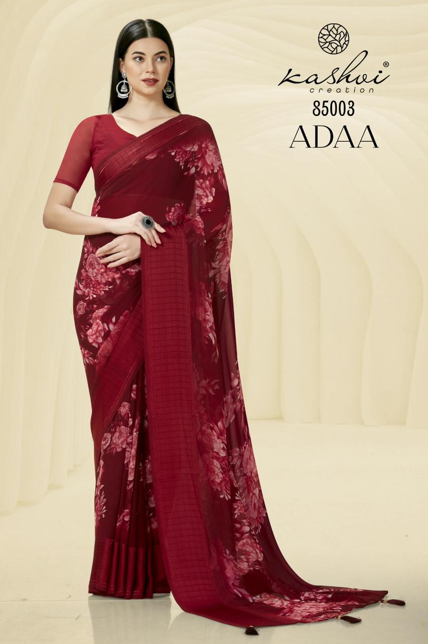 lt kashvi creation adaa georgette grace ful look saree catalog