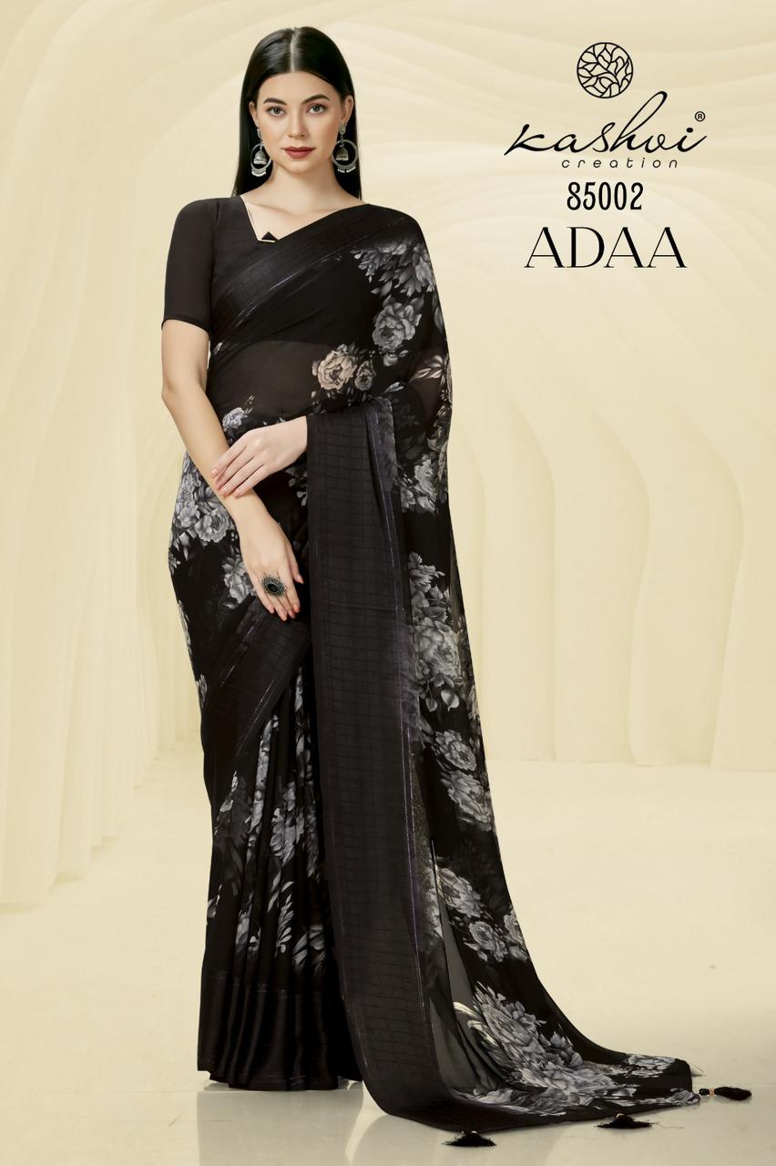 lt kashvi creation adaa georgette grace ful look saree catalog