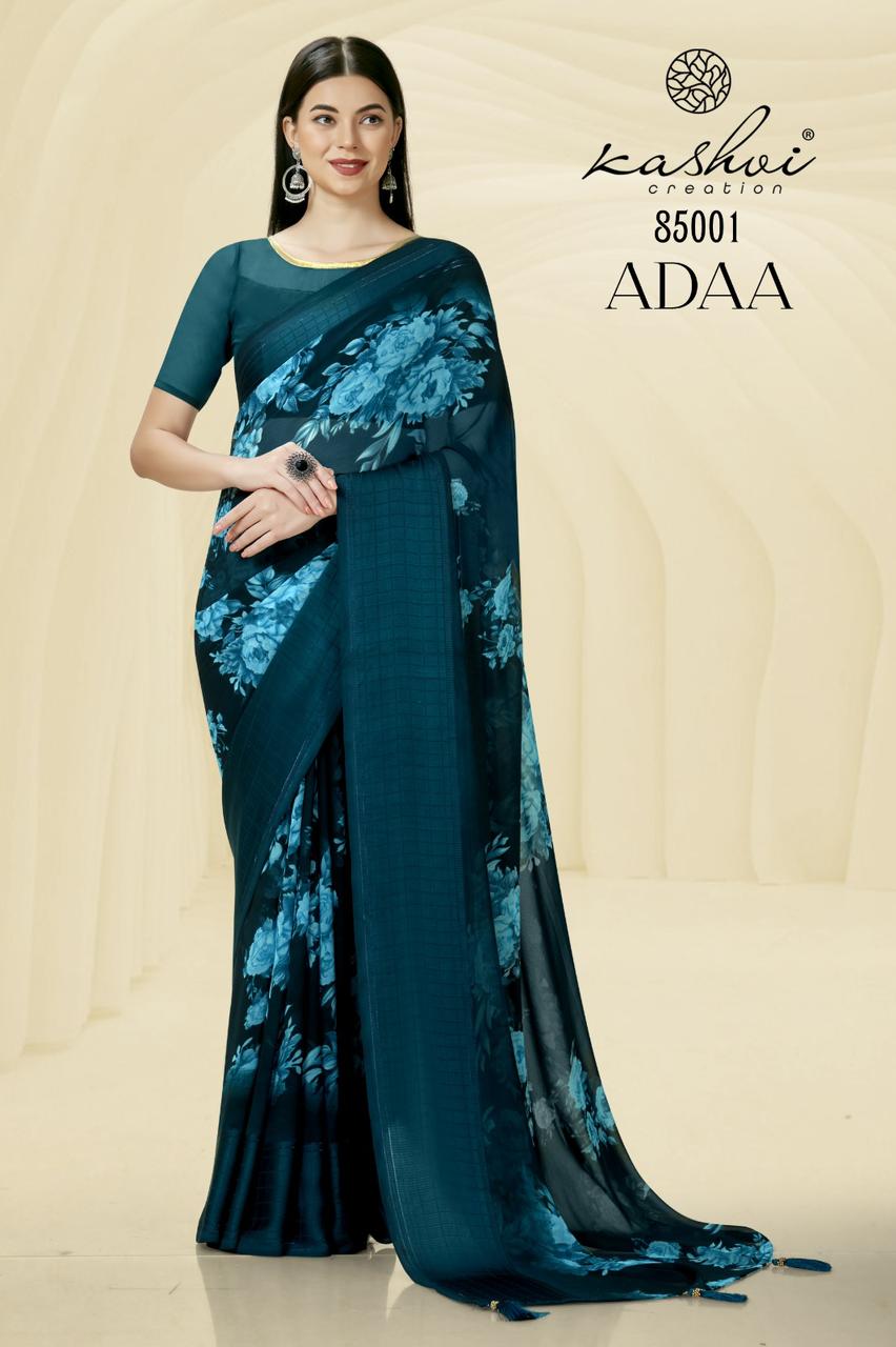 lt kashvi creation adaa georgette grace ful look saree catalog