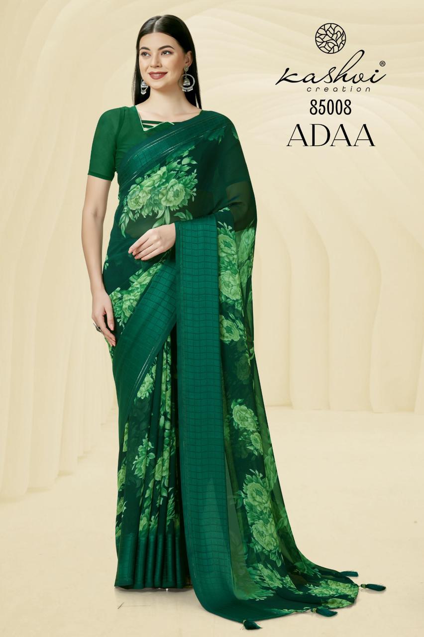 lt kashvi creation adaa georgette grace ful look saree catalog