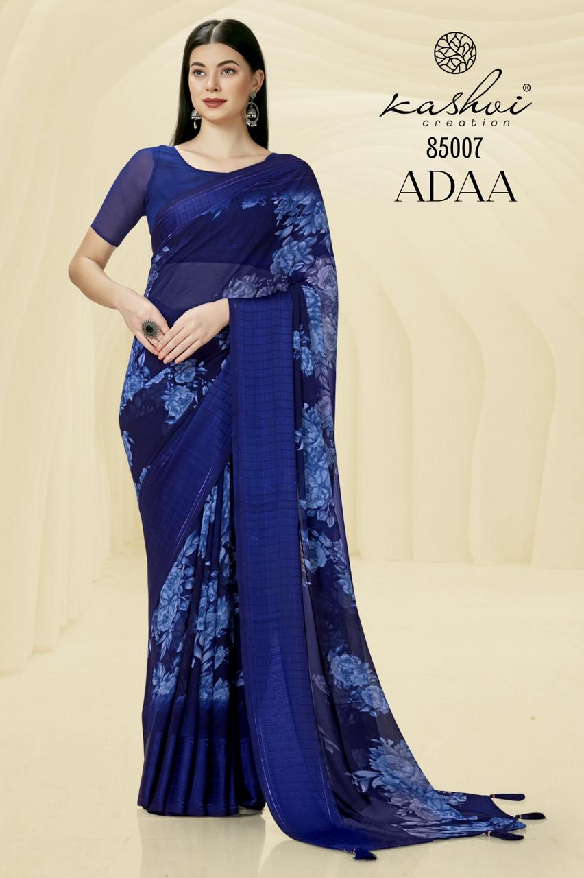 lt kashvi creation adaa georgette grace ful look saree catalog