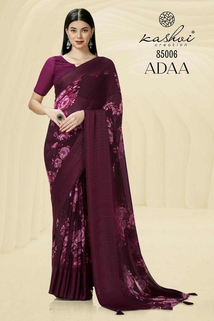 lt kashvi creation adaa georgette grace ful look saree catalog