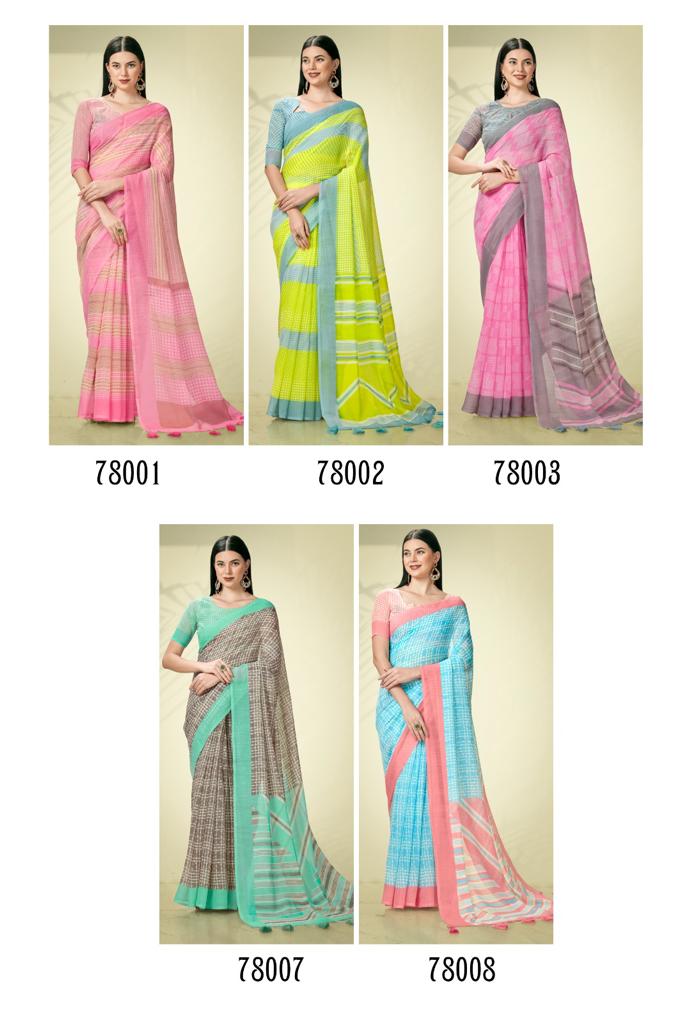 lt kashvi creation daisy linen decent look saree catalog