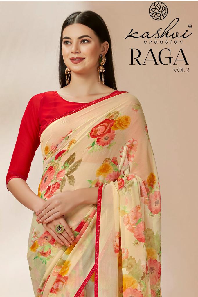 lt kashvi creation raga georgette grace ful look saree catalog