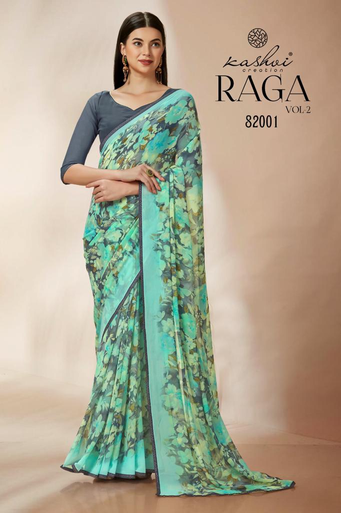 lt kashvi creation raga georgette grace ful look saree catalog