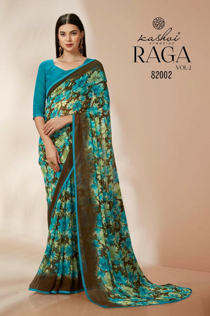 lt kashvi creation raga georgette grace ful look saree catalog