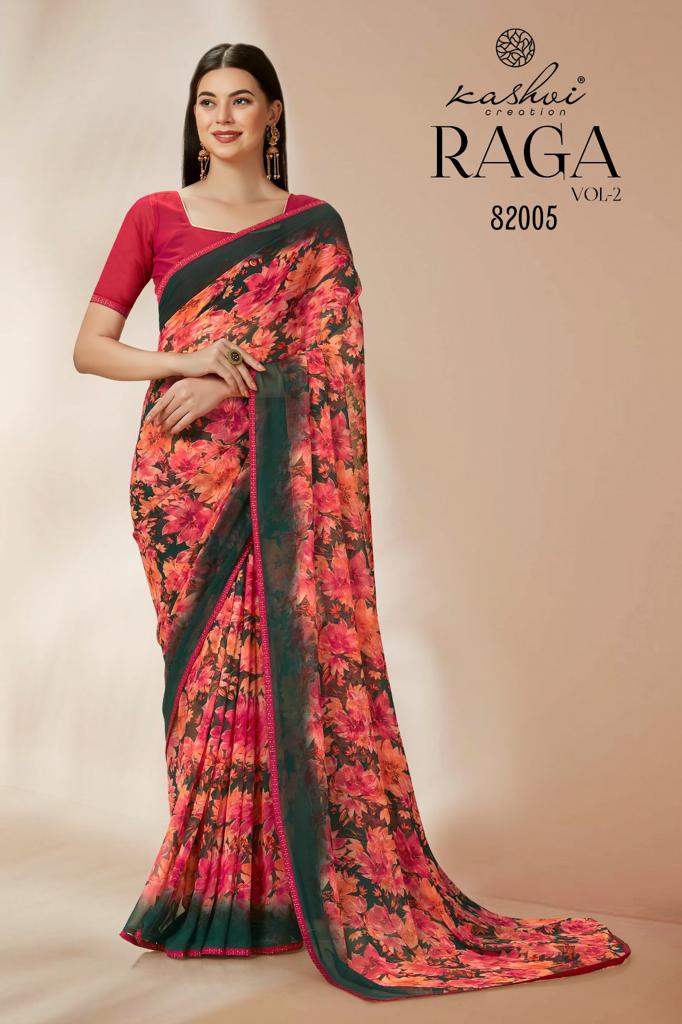 lt kashvi creation raga georgette grace ful look saree catalog