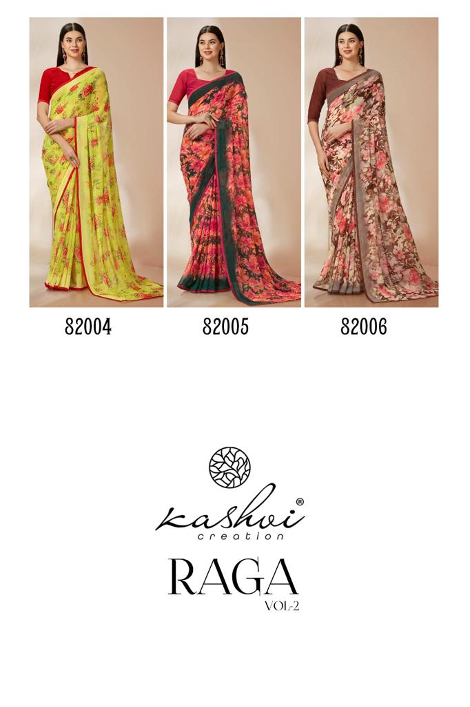 lt kashvi creation raga georgette grace ful look saree catalog