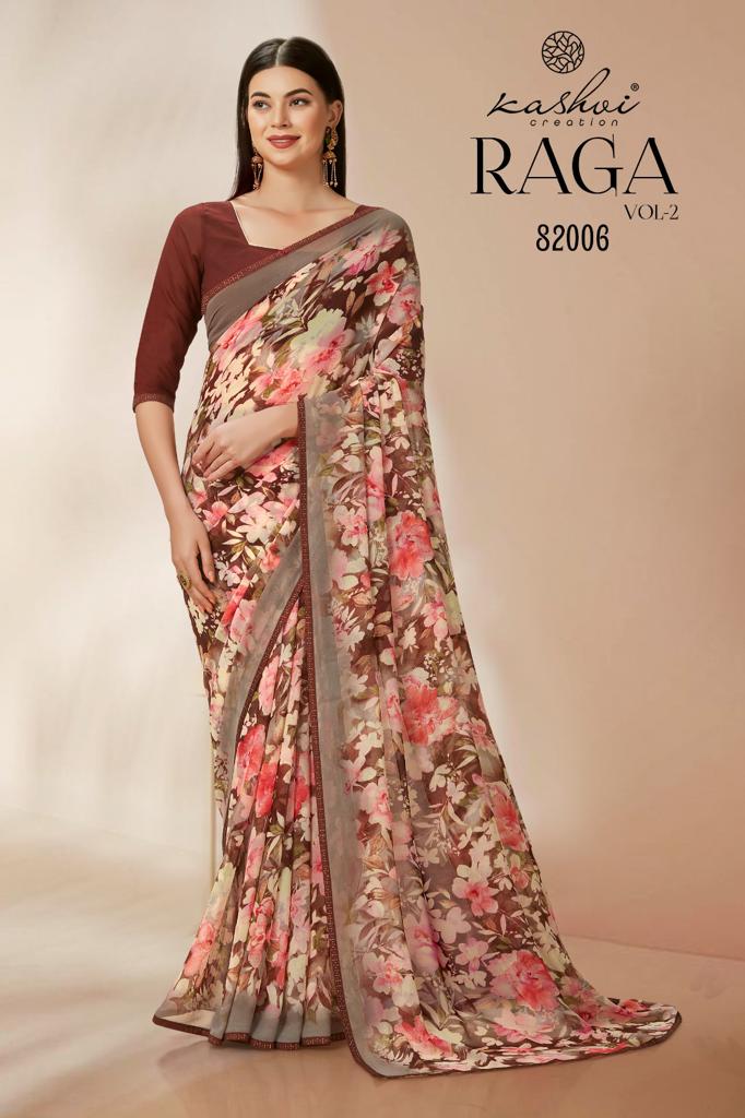 lt kashvi creation raga georgette grace ful look saree catalog