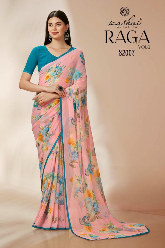 lt kashvi creation raga georgette grace ful look saree catalog