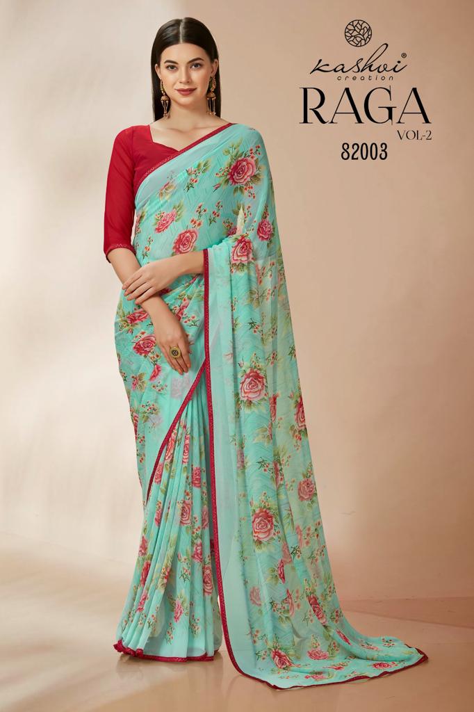 lt kashvi creation raga georgette grace ful look saree catalog