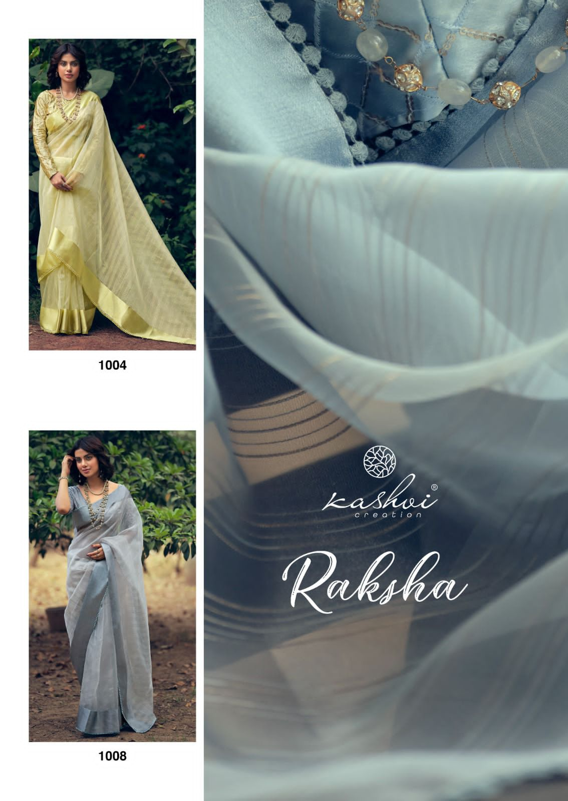 lt kashvi creation raksha organza regal look saree catalog