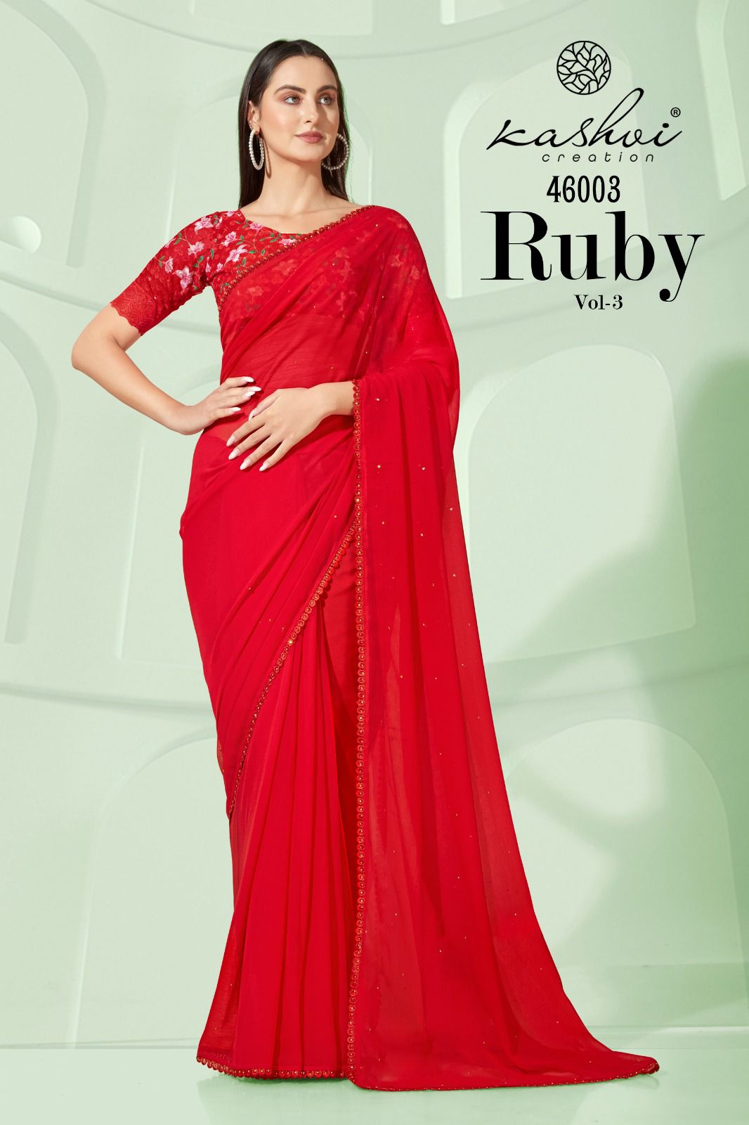 lt kashvi creation ruby vol 3 chiffon attractive look saree catalog