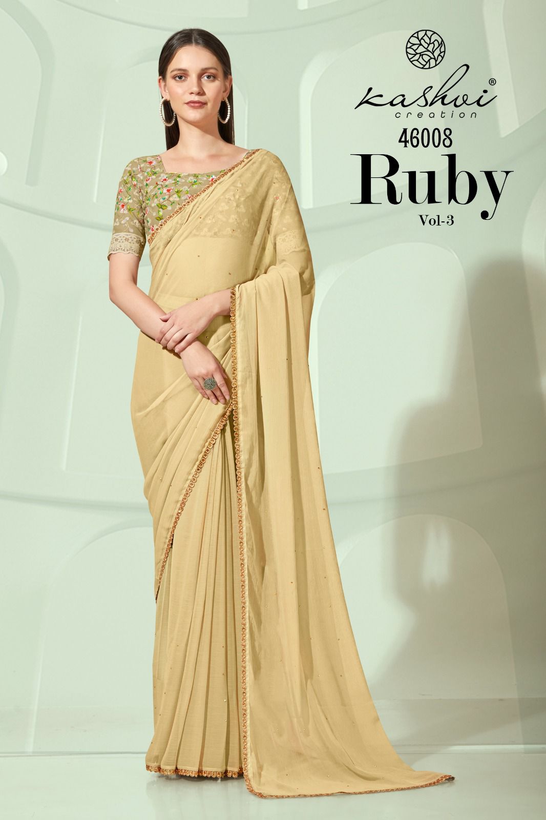 lt kashvi creation ruby vol 3 chiffon attractive look saree catalog