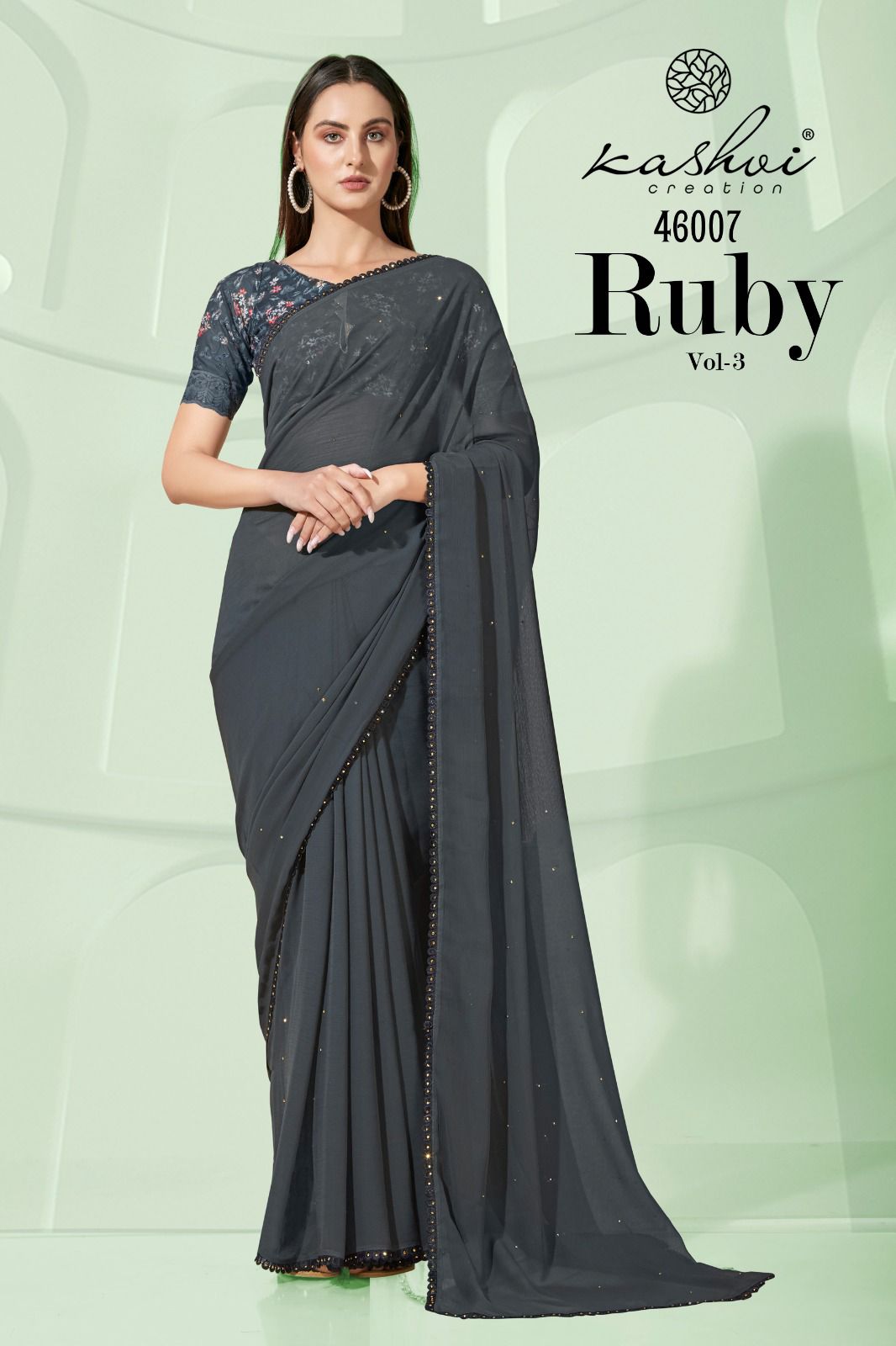 lt kashvi creation ruby vol 3 chiffon attractive look saree catalog