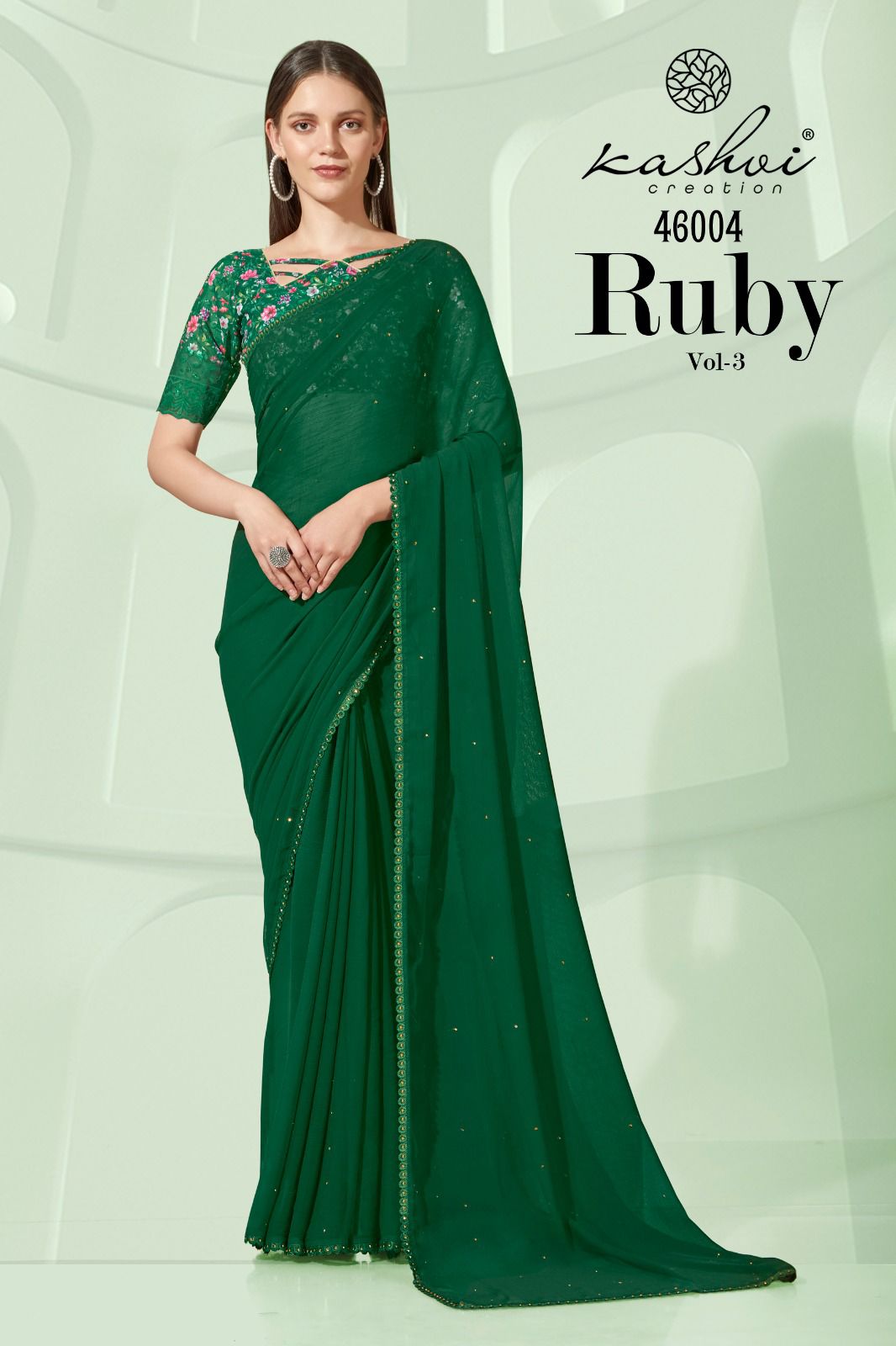 lt kashvi creation ruby vol 3 chiffon attractive look saree catalog