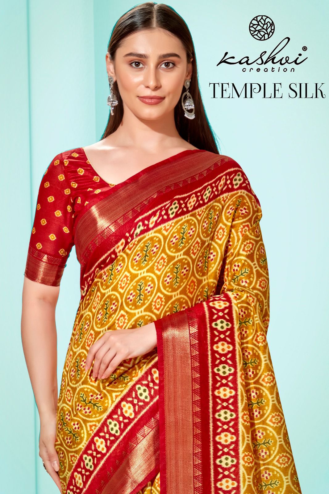 lt kashvi creation temple silk cotton decent look saree catalog